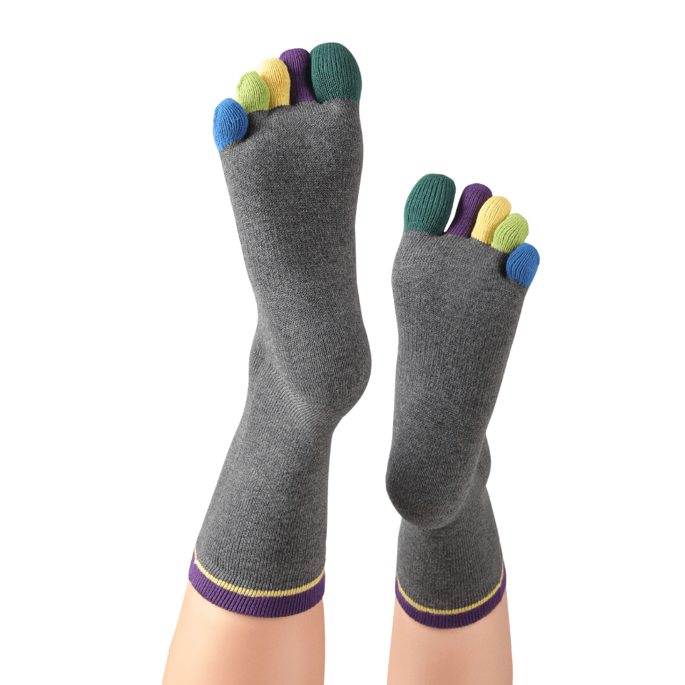 Knitido Kuitlange sokken met kleurrijke tenen in 95% katoen, Sweet & Sour 