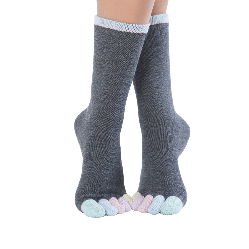 Knitido Calf-length socks with colorful toes made of 95% in cotton, Candy Cotton