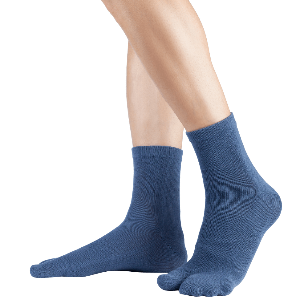 Knitido Traditionals Tabi Socken kurz aus Baumwolle in blau