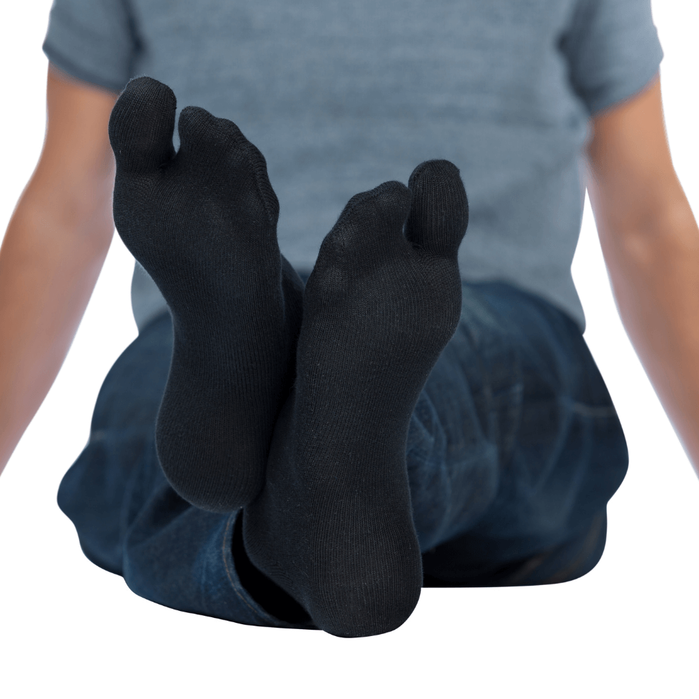 Knitido Traditionals Tabi Socken kurz aus Baumwolle in schwarz