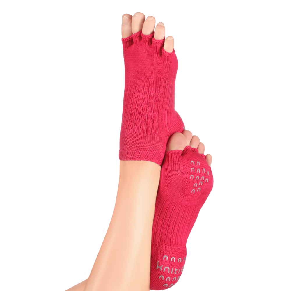 Knitido Calcetines para los dedos de los pies de yoga y pilates con ABS: Tani Sneaker Toe Socks with Grip 