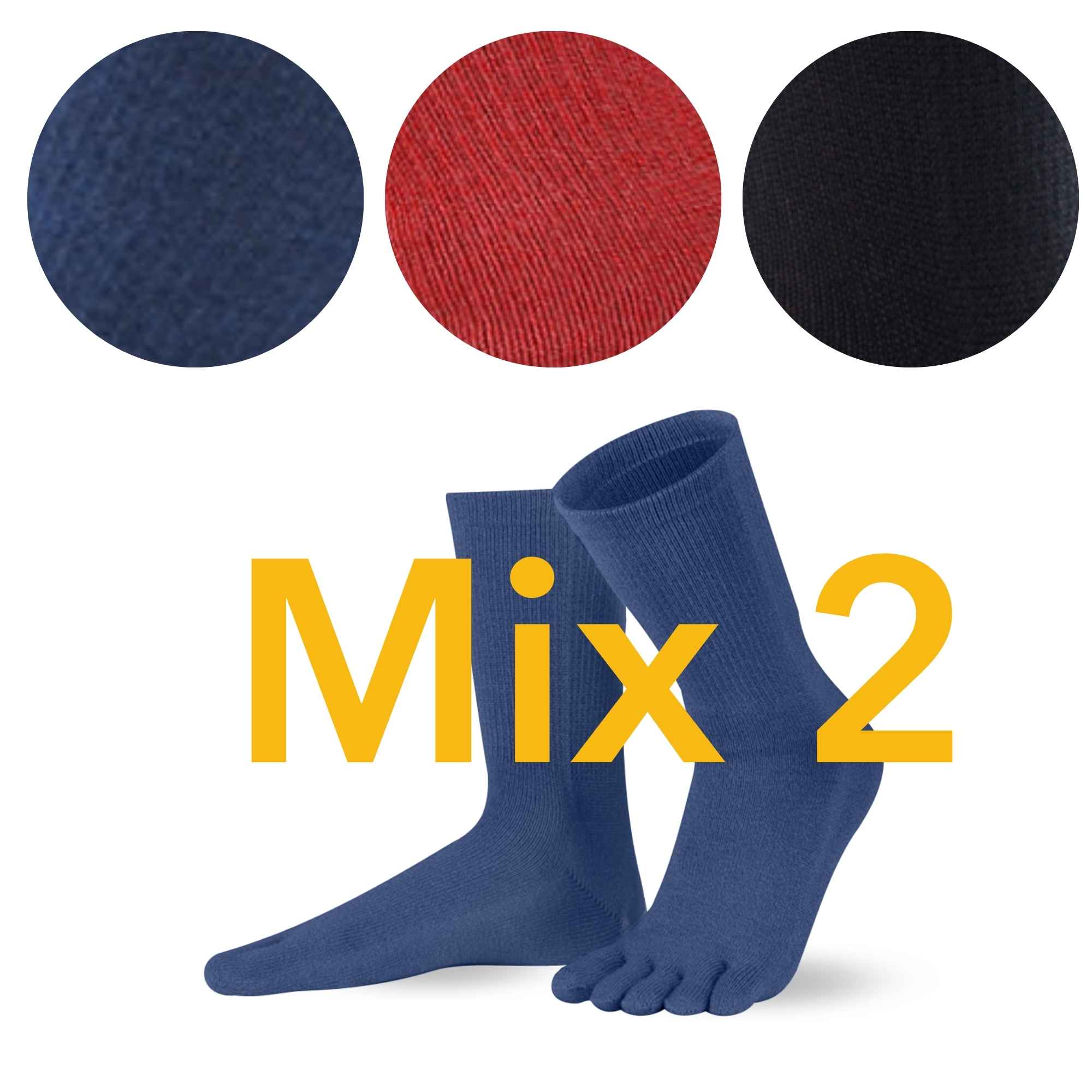 Knitido Cotton & Merino Paquete económico de 3 calcetines con puntera Melange - Knitido®.