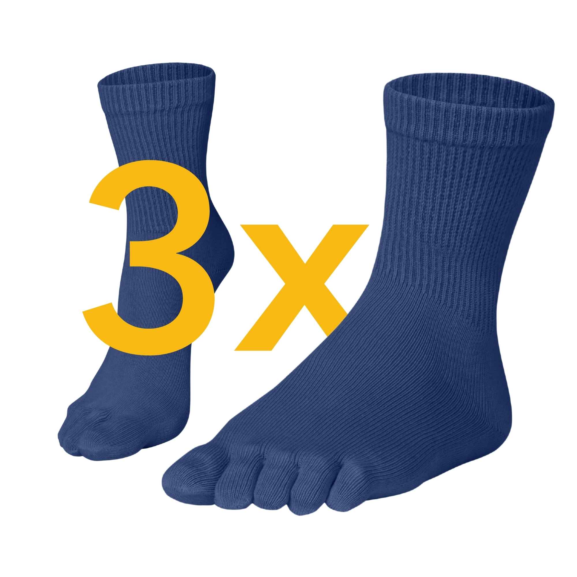 Pack économique de 3 pièces Essentials Relax, longueur mollet confort -chaussettes à orteils - Knitido