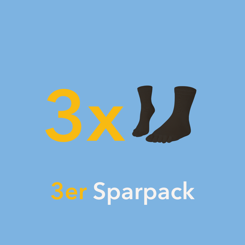 3er Sparpack Essentials Relax, wadenlange Komfort-Zehensocken - Knitido®