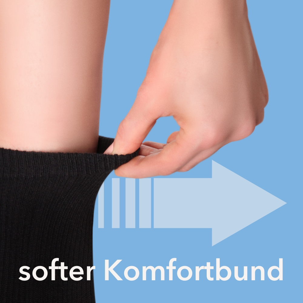 3er Sparpack Essentials Relax, wadenlange Komfort-Zehensocken - Knitido®