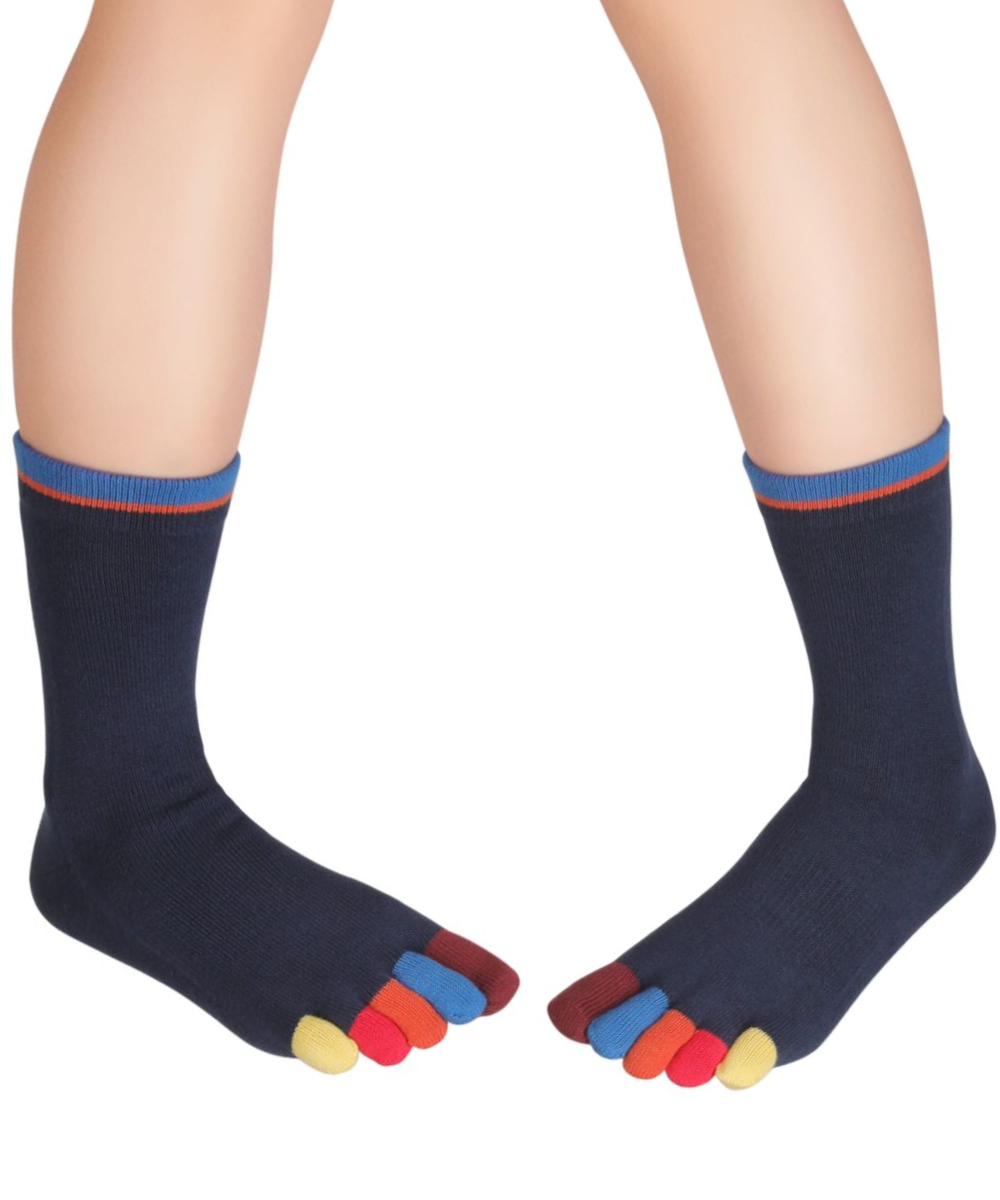Knitido Rainbows, 3er Mixpack coloré chaussettes à orteils longueur mi-mollet - Knitido