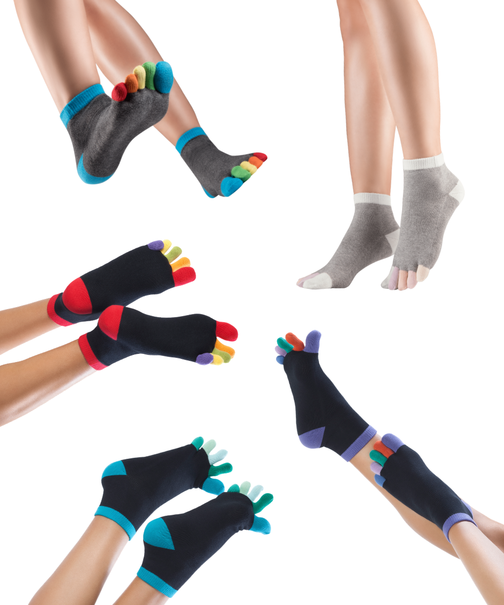 Knitido Rainbows kurze bunte Zehensocken