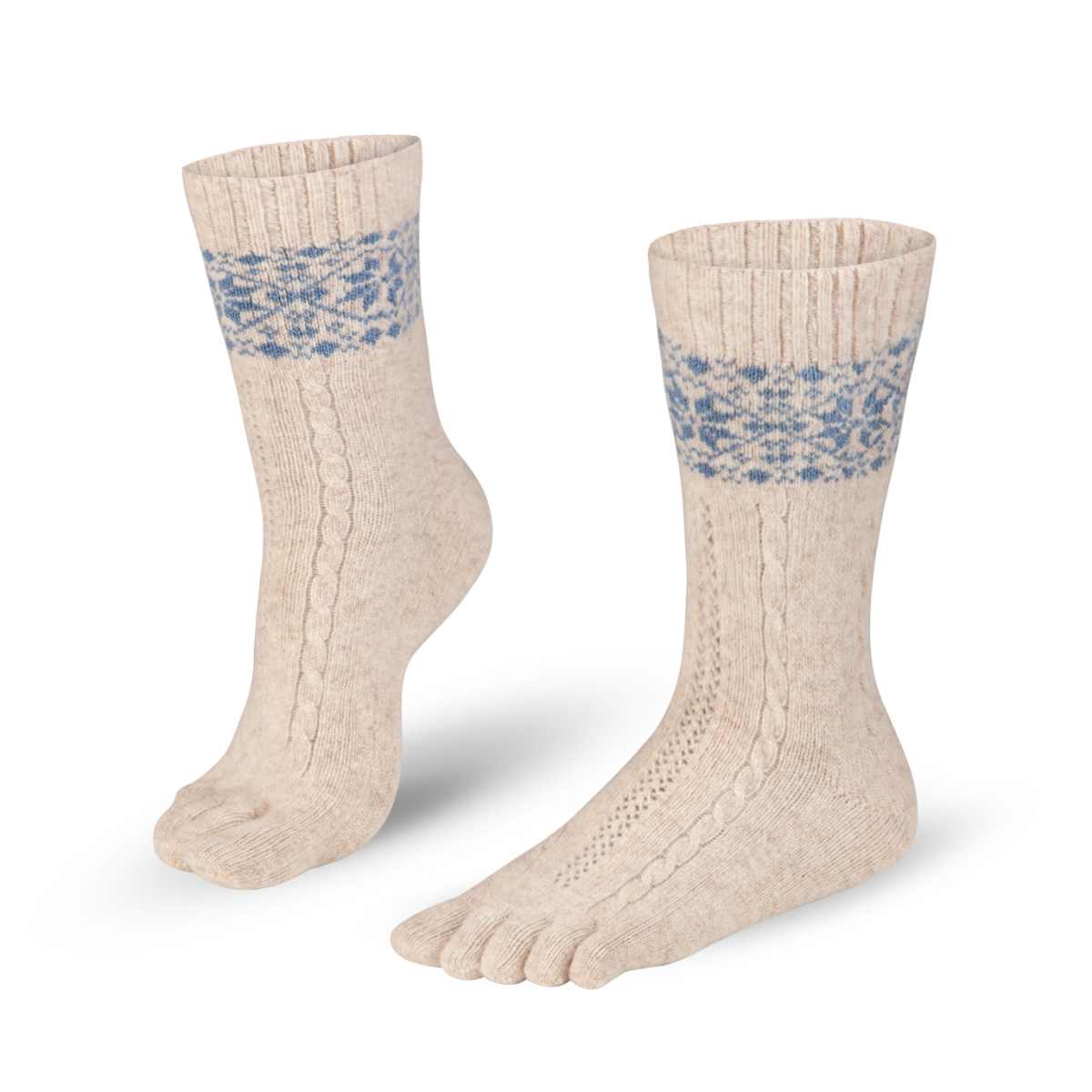 Knitido Merino Cashmere Snowflakes Zehensocken