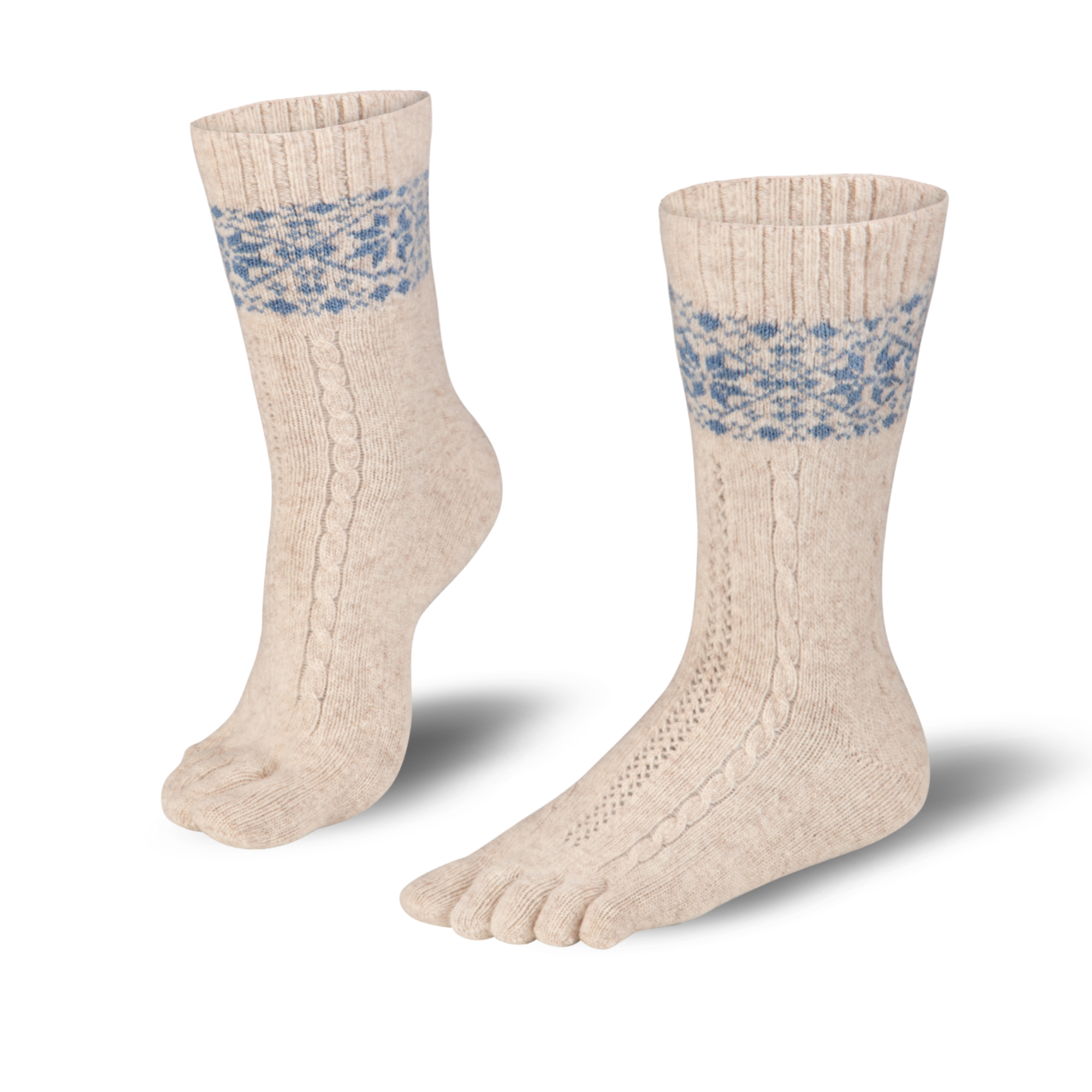 Knitido Merino Cashmere Snowflakes Zehensocken