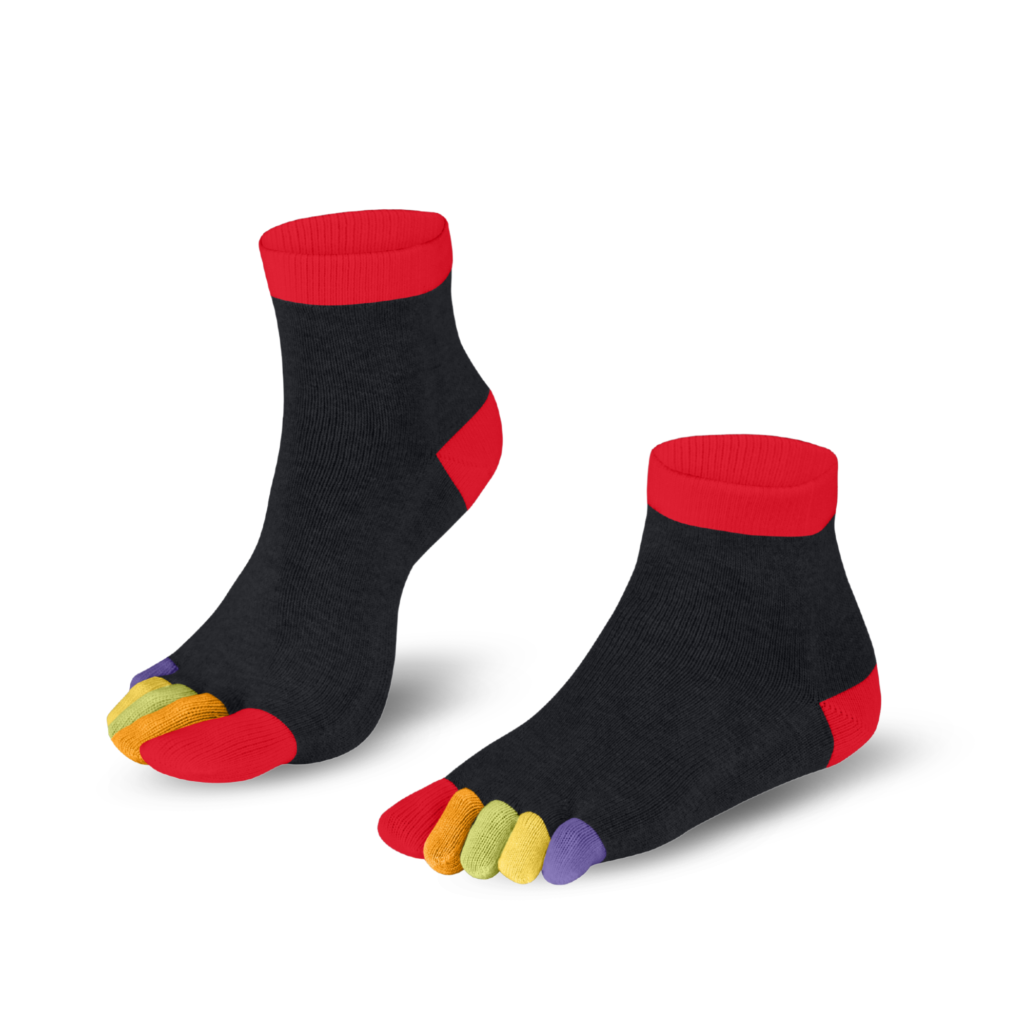 Knitido Arcs-en-ciel courts colorés chaussettes à orteils - Knitido