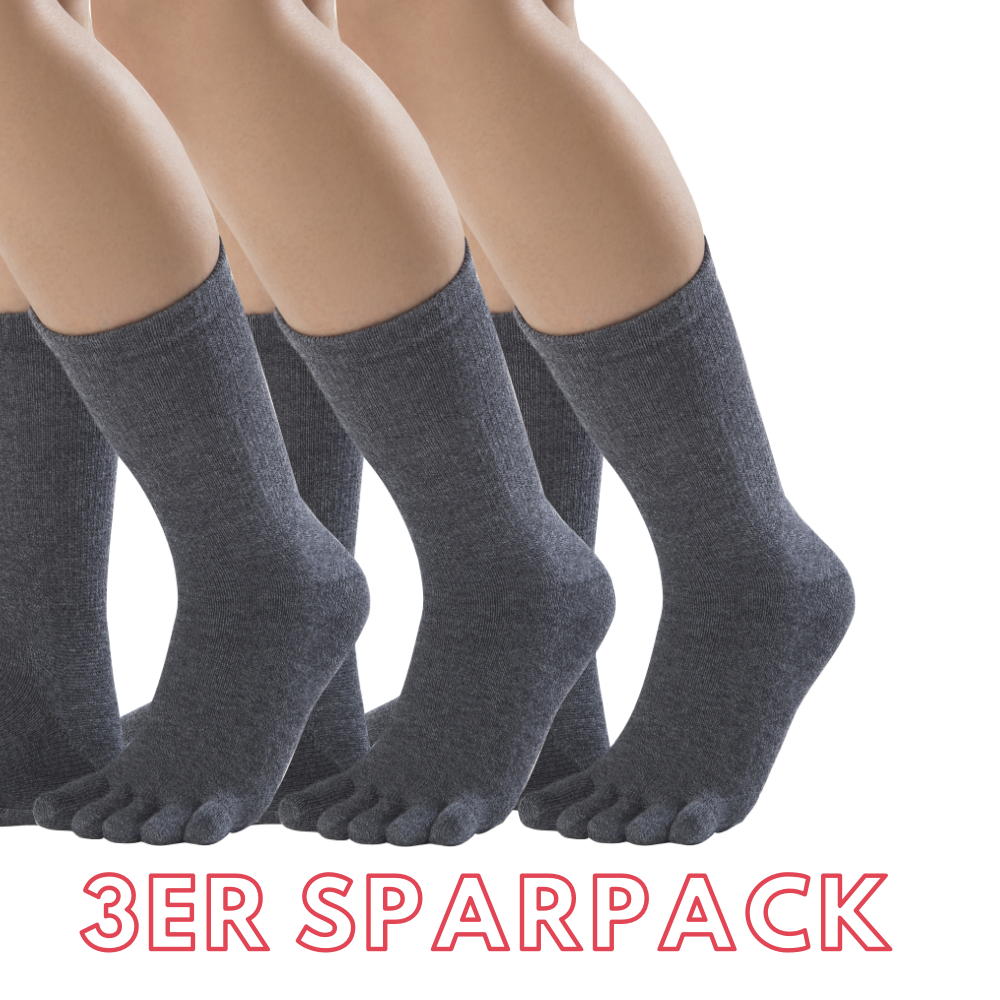 3-Pack Knitido Cotton & Merino Melange Toe Socks