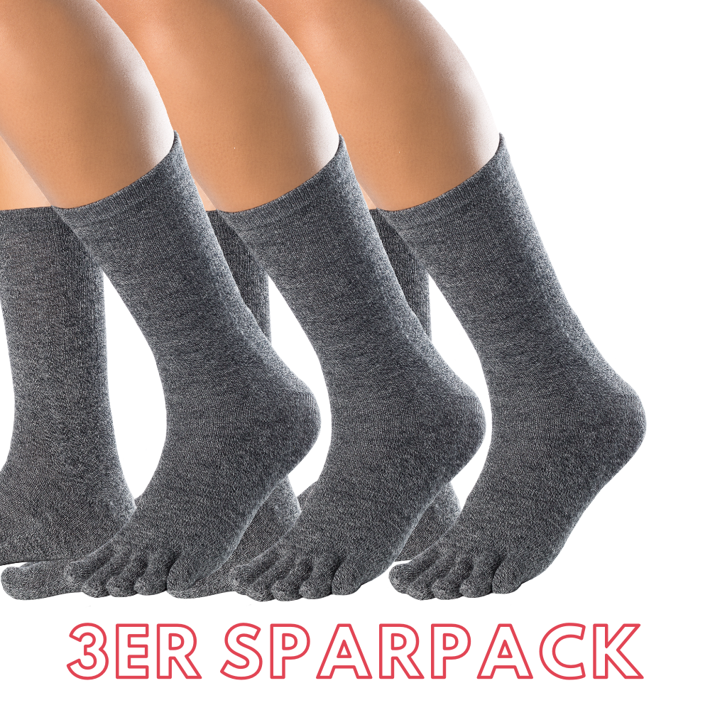 3-Pack Knitido Cotton & Merino Melange Toe Socks