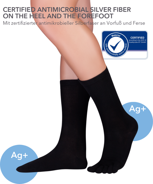 Pack économique de 3 | Knitido Dr. Foot Silver Protect chaussettes à orteils antimicrobien