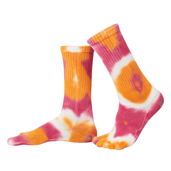 Trailer Garden Batik calze antiscivolocalze con dita rosa e arancione
