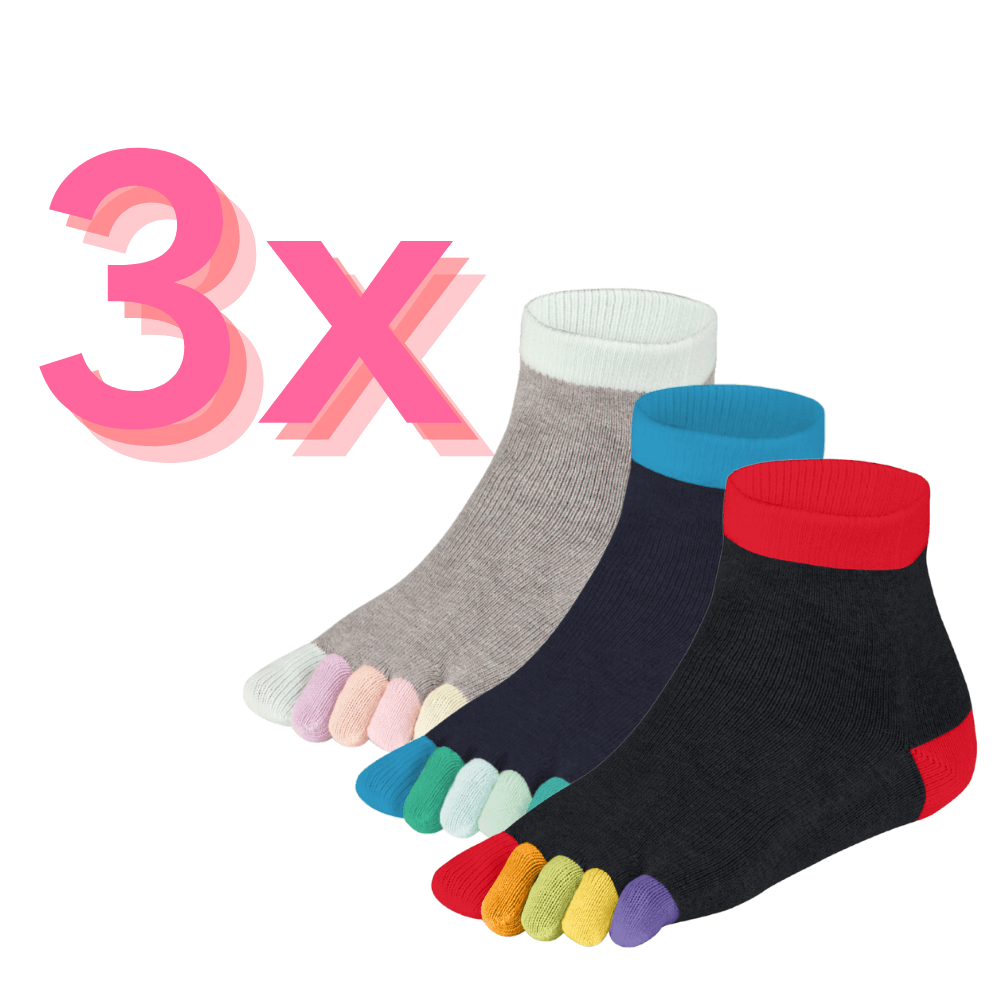 Economy pack of 3: Rainbows short socks in remix