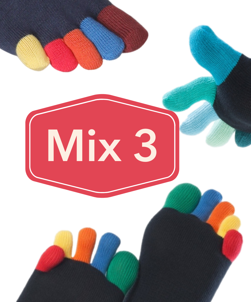 Knitido  teensokken Regenbogen, Mixpack van 3 kleurrijke kuitlengtes - Knitido®