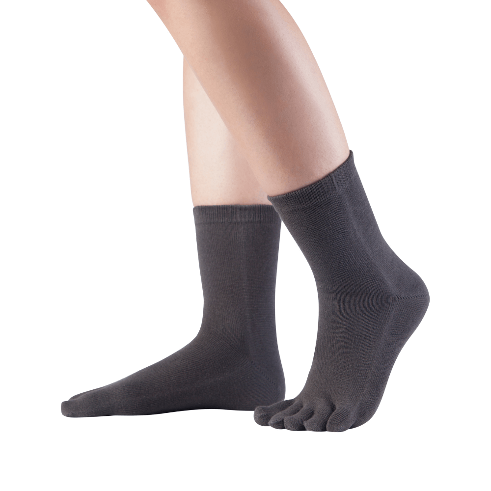 Chaussettes en cotonchaussettes à orteils gris foncé pour femmes et hommes