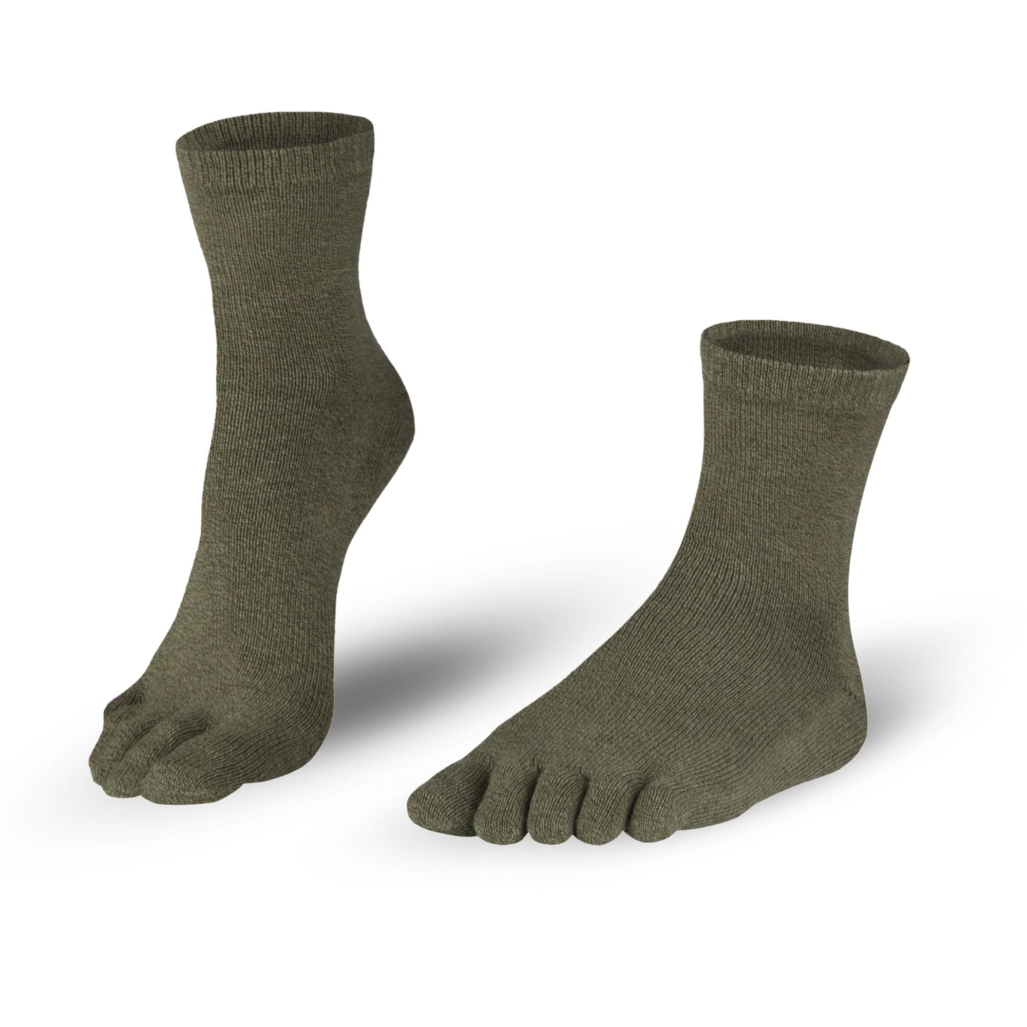 Bombažne nogavice za prste nogavic v sivo-zeleni barvi za dame in gospode