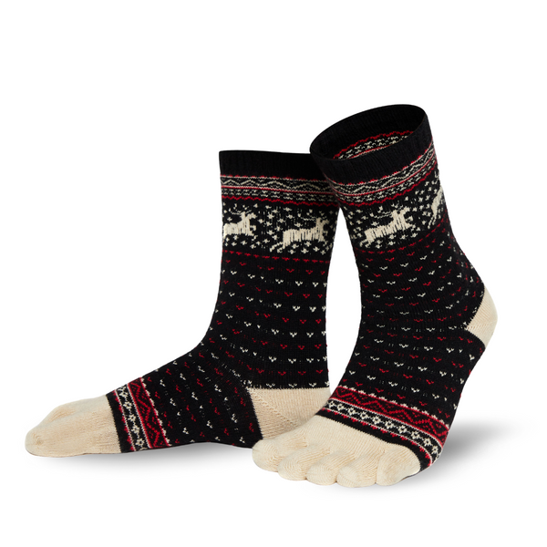 Calcetines HOSSA Cosy Reindeer de lana merina y algodón