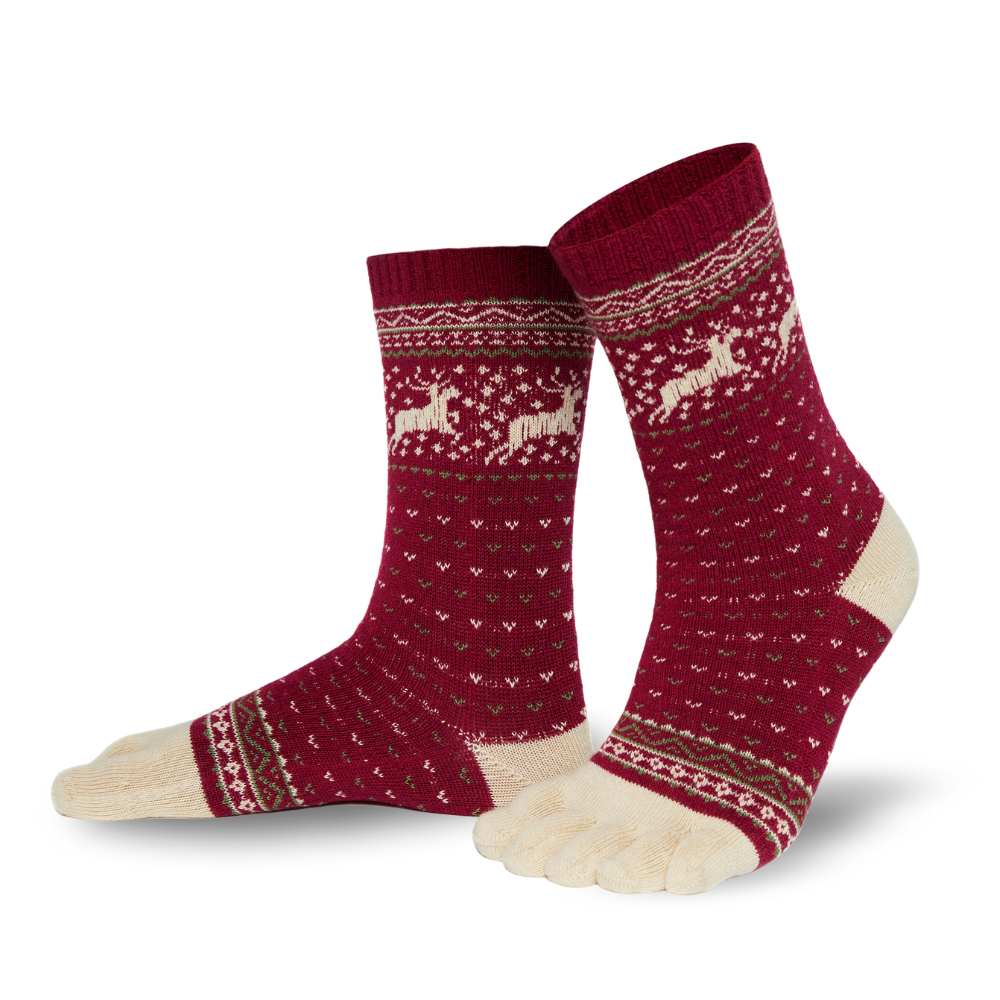 HOSSA Kuschelige Rentier-Socken aus Merinowolle und Baumwolle