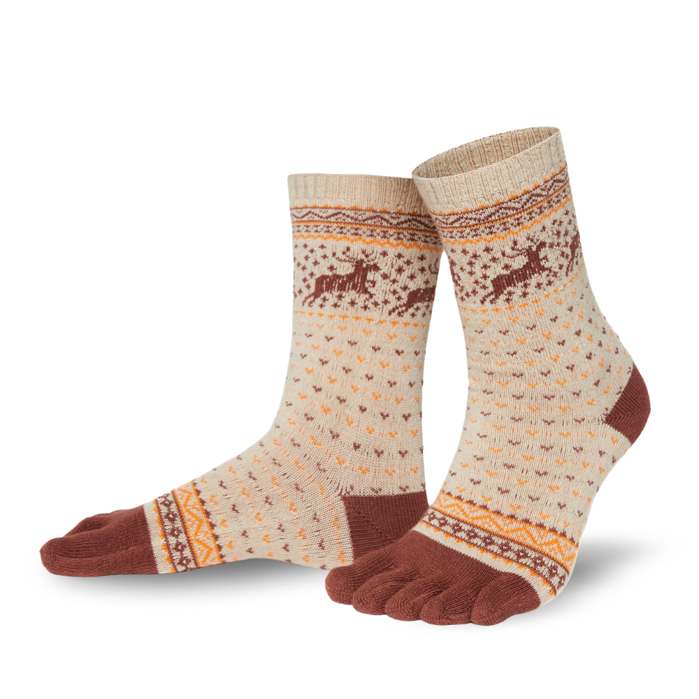 HOSSA Kuschelige Rentier-Socken aus Merinowolle und Baumwolle