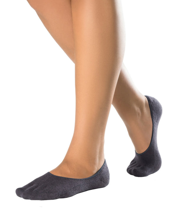 Knitido Chaussures d'orteil au look classique de footlet en anthracite -Vue de côté 