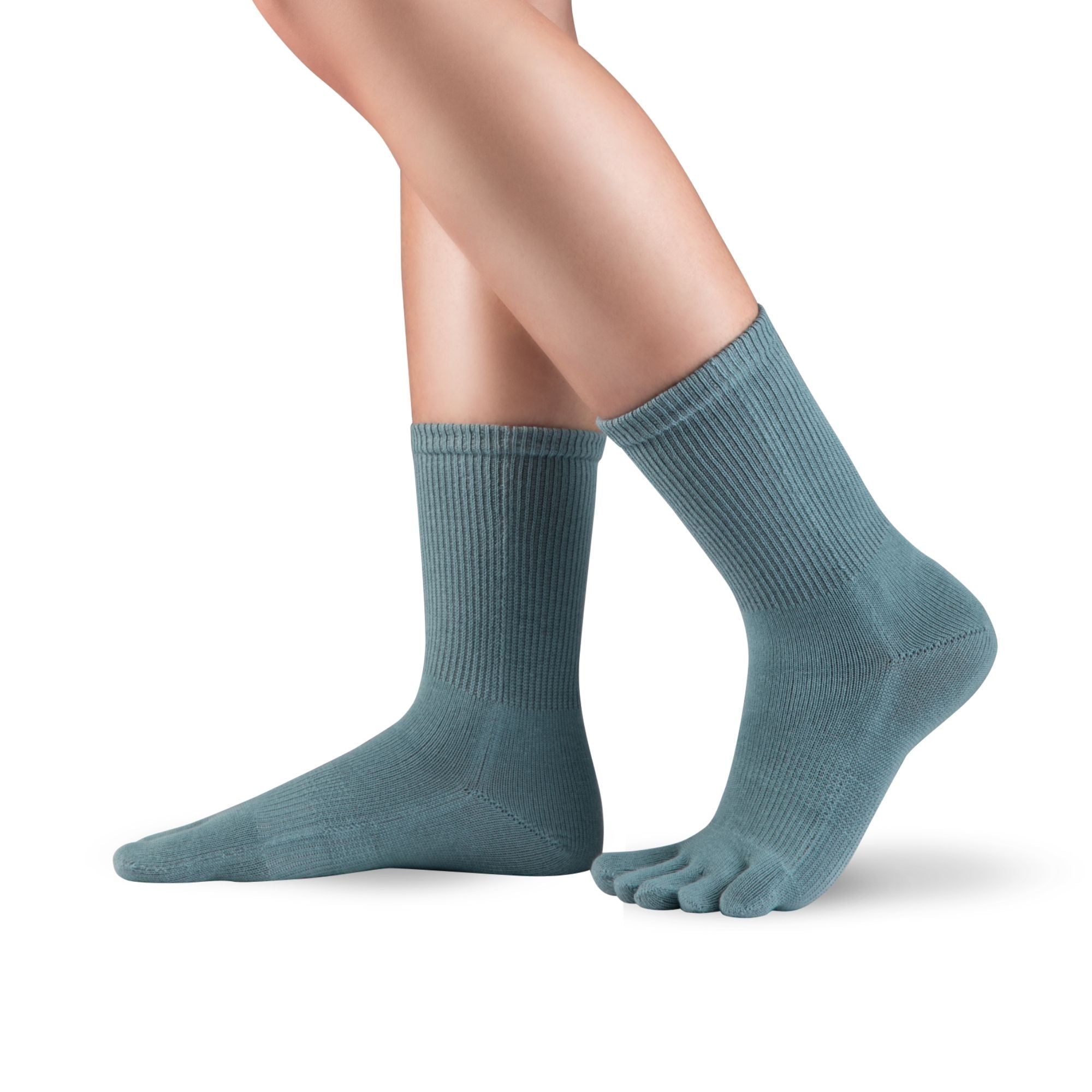 Knitido Dr. Foot Hallux Valgus chaussettes à orteils longueur mollet, couleur gris-bleu