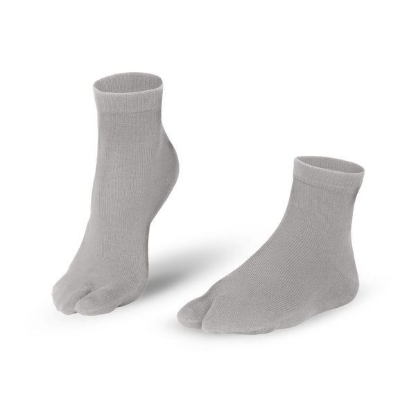 Knitido Calcetines Tabi tradicionales cortos de algodón en gris claro