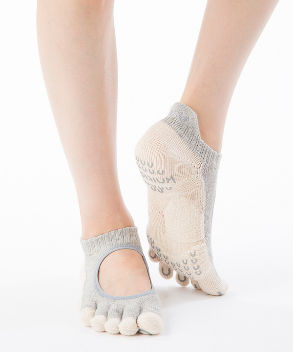 JOGA & Pilates nogavice za noge YUME iz ekološke bombažne tkanine, z ravnotežnim prelivom, rastlinsko obarvane, Hollyhock