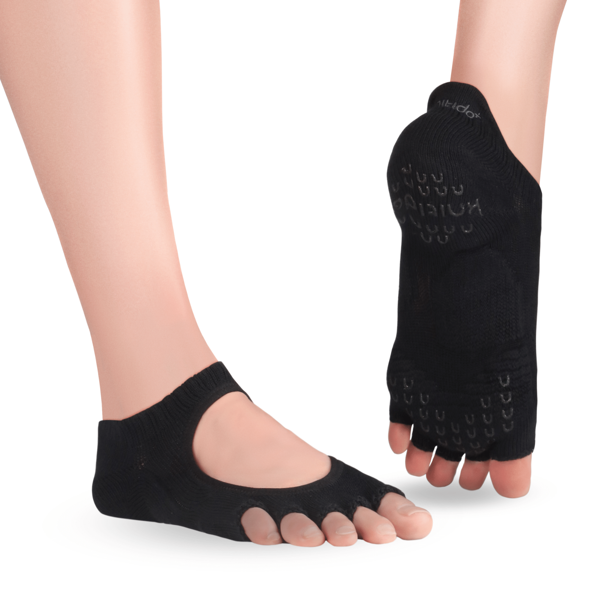 ABS calze con dita per Yoga e Pilates nero