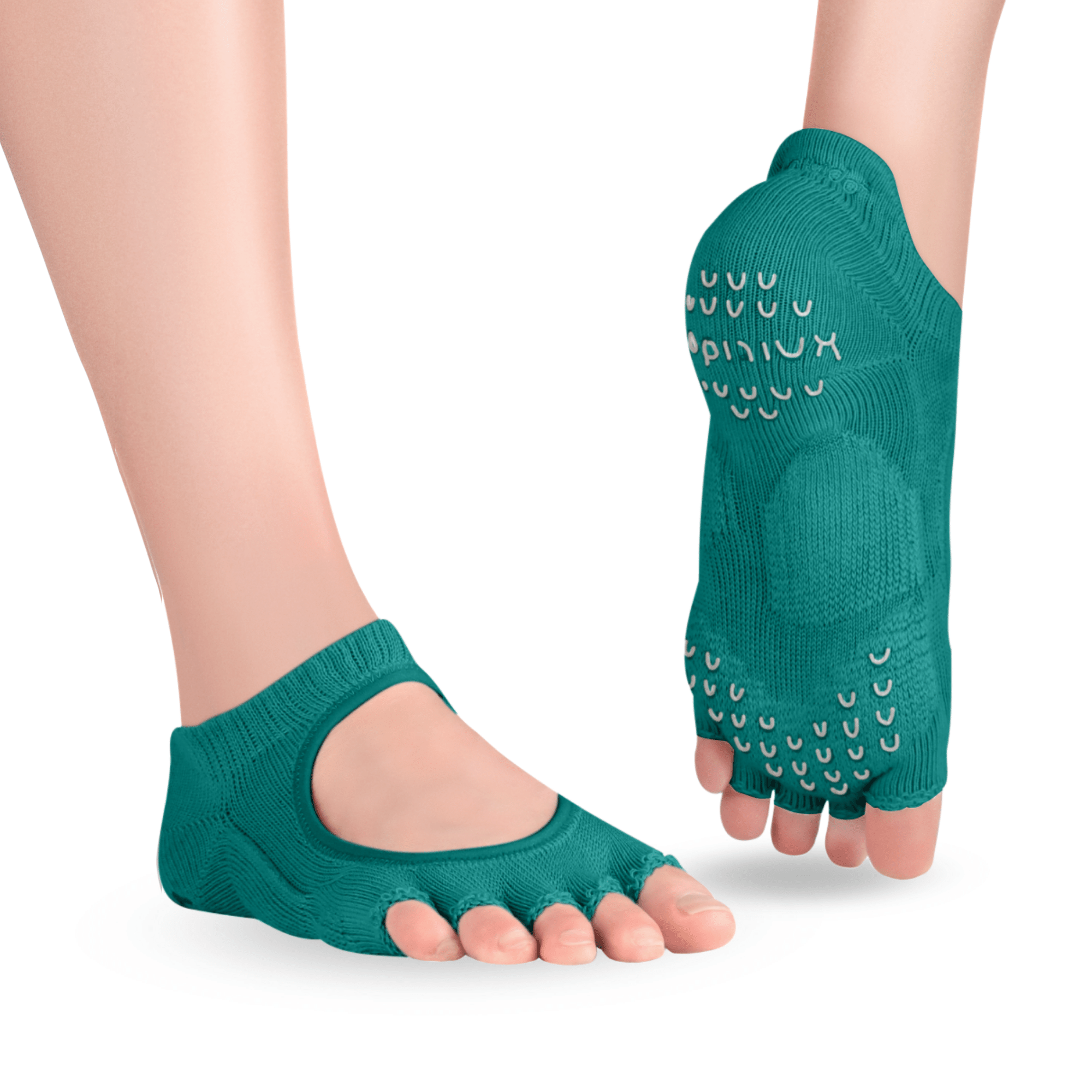 ABS calze con dita per Yoga e Pilates turchese
