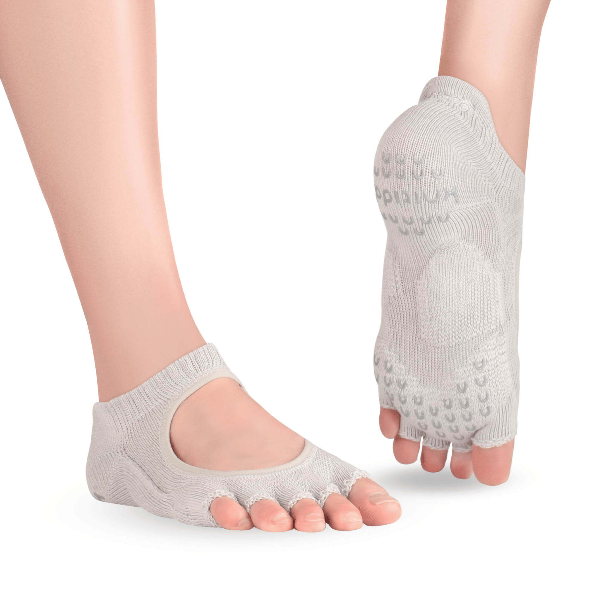 Grip Toe Socks for Yoga and Pilates, grey