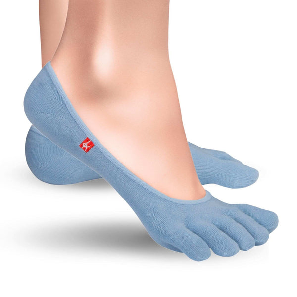 Knitido Zero Coolmax stivaletti a punta da donna calze con dita in blu chiaro