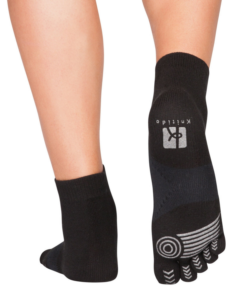 Knitido Marathon toe socks for sports and long distance running - black_back