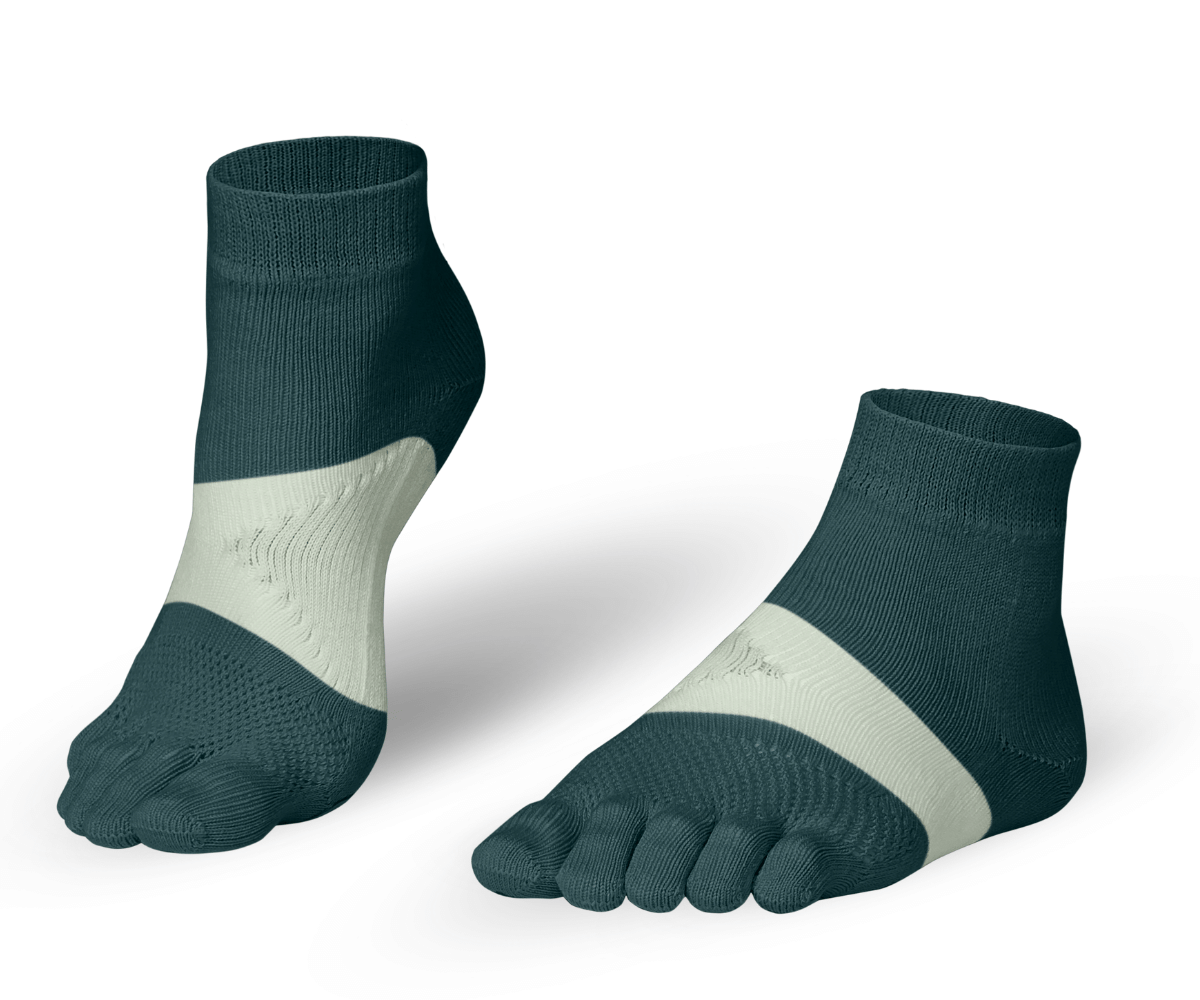 Knitido Maratona calze con dita per lo sport e la corsa di lunga distanza verde