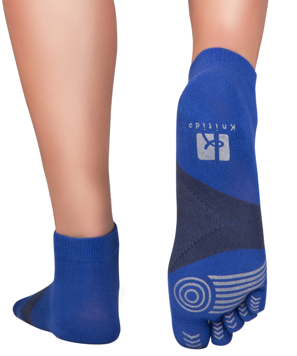 Knitido MTS ultralite marathon toe socks from Coolmax for sports: running, fitness, cycling, crossfit also on hot days in blue / navy