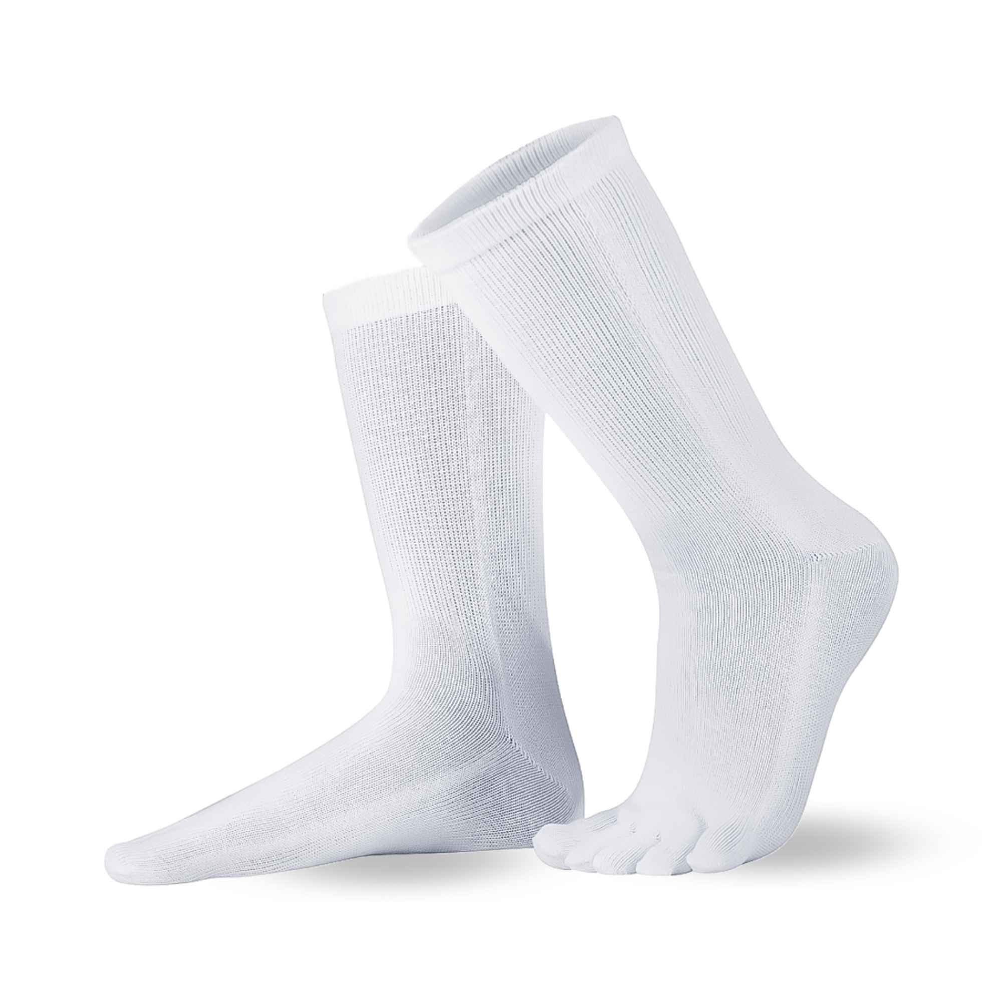 Knitido Essentials calze con dita in cotone bianco