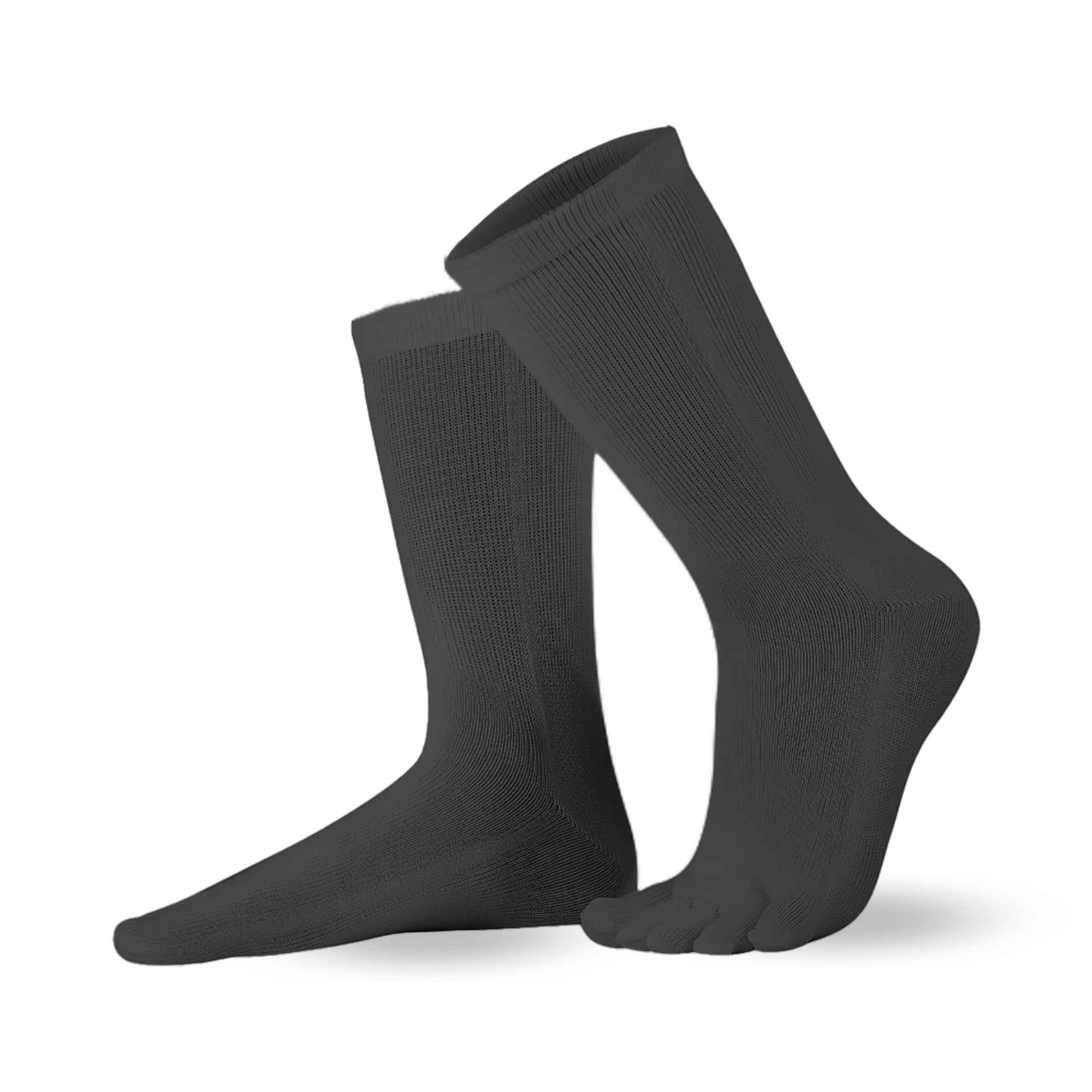 Knitido Essentials calze con dita in cotone grigio