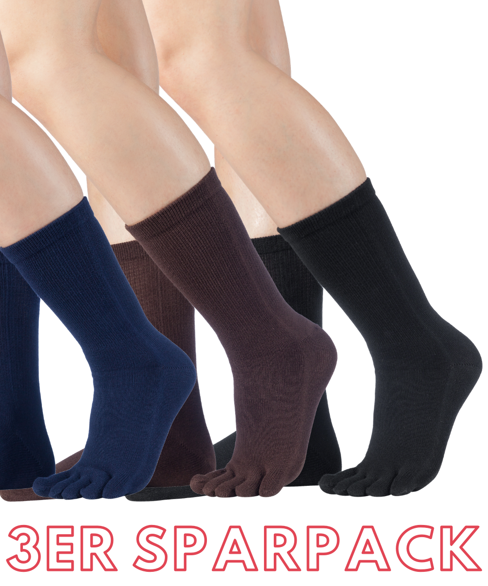 Knitido ESSENTIALS WADENLONG TOE SOcks from cotton for everyday wear in black, brown, navy
