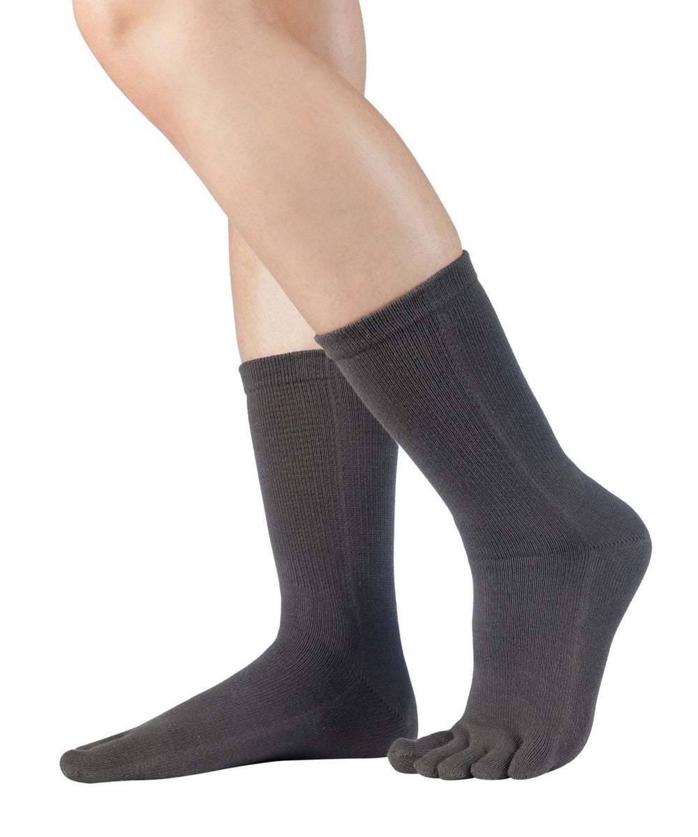 Knitido ESSENTIALS WADENLANGE TOE SOCKS from cotton for everyday life in gray 