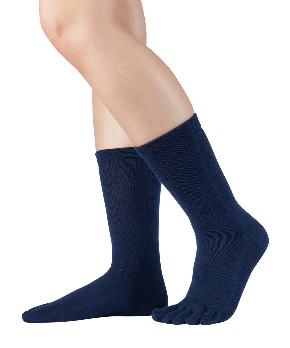Knitido ESSENTIALS WADENLANGE chaussettes à orteils en coton pour tous les jours en bleu marine