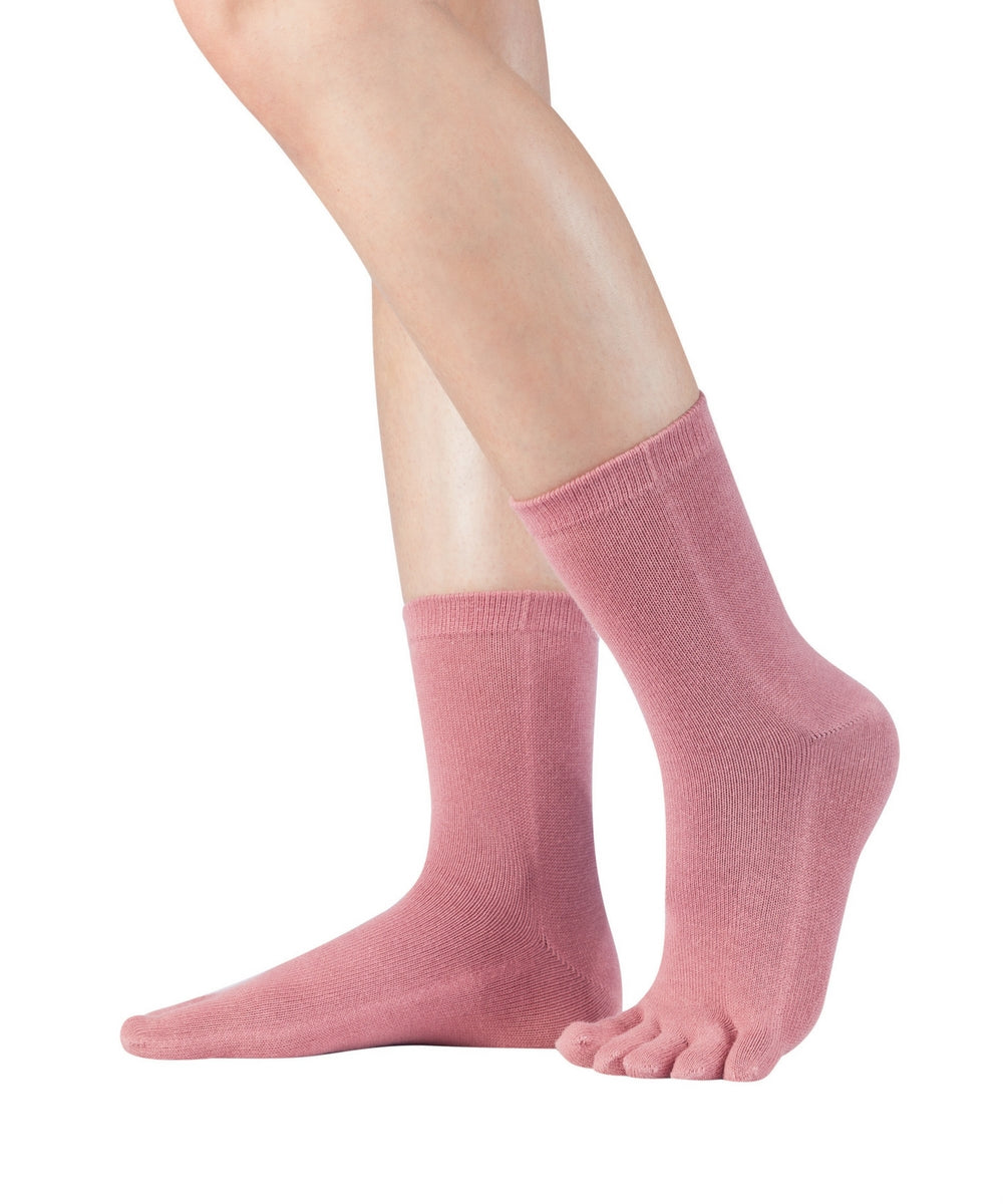  Knitido Essentials Midi chaussettes à orteils en coton pour femmes et hommes en rose 