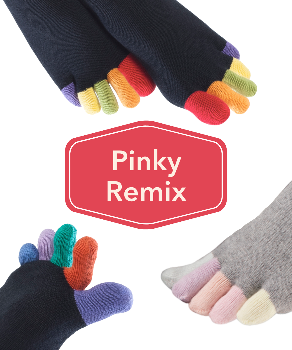 knitido colorful short toe socks economy pack pinky remix