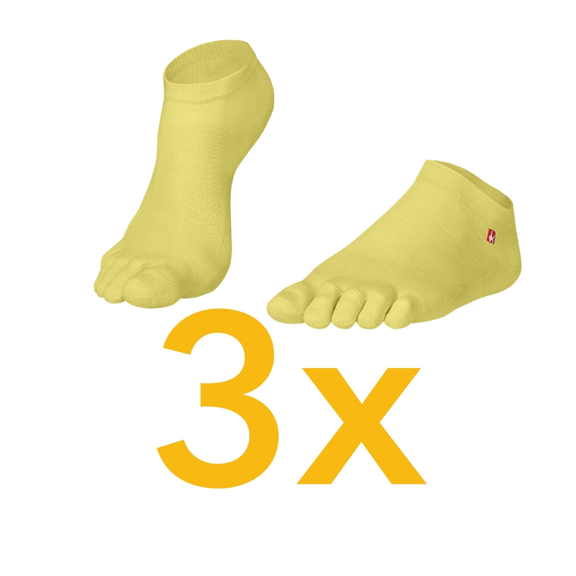 Pack économique de 3 shorts de sportchaussettes à orteils en Coolmax et coton de Knitido in yellow