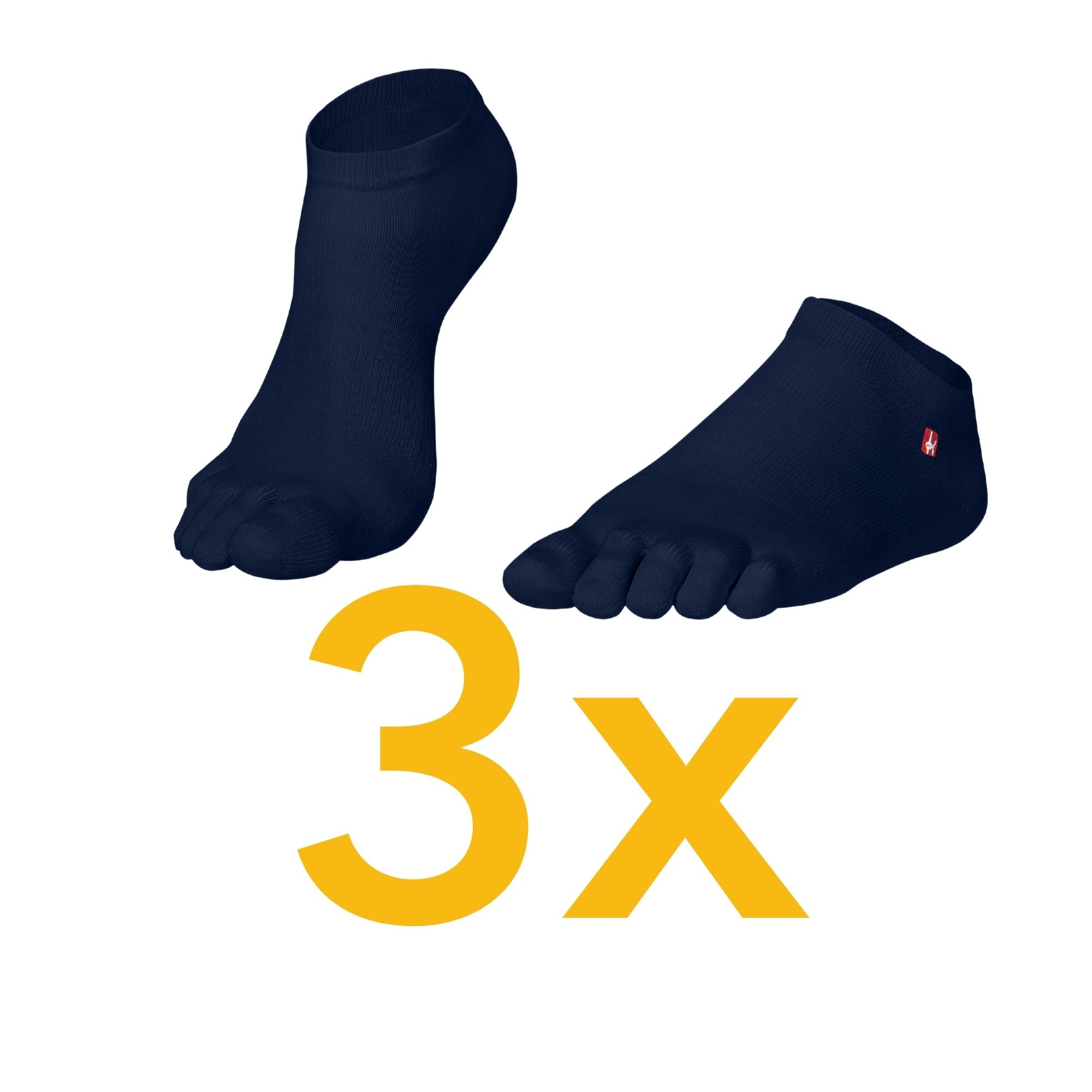 3-pack Sport-calze con dita in Coolmax e cotone di Knitido in blu navy