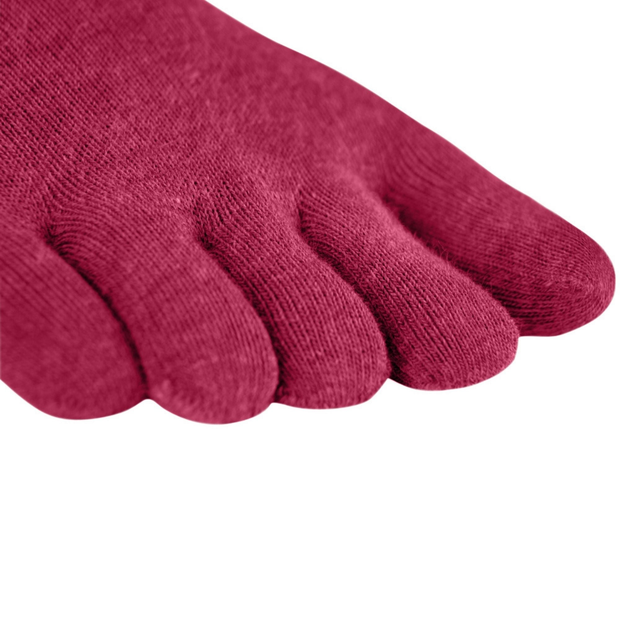 3-pack sports toe socks Coolmax and cotton from Knitido in marsala red