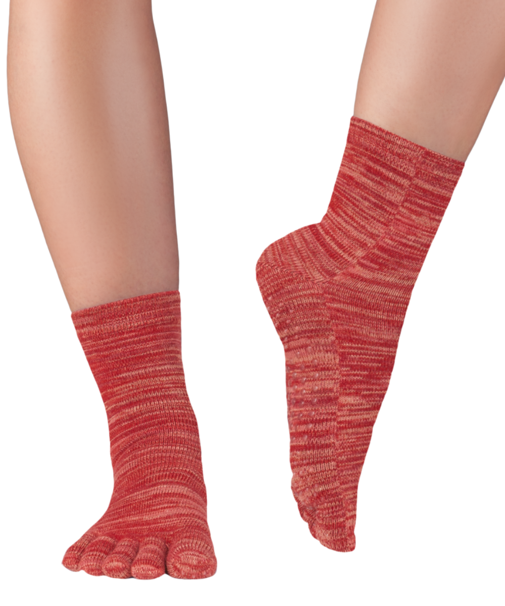 Fruits & Pepper masažne nogavice za prste večbarvne z masažnimi bradavicami barvne nedrseče nogavice za prste rdeče rdeče