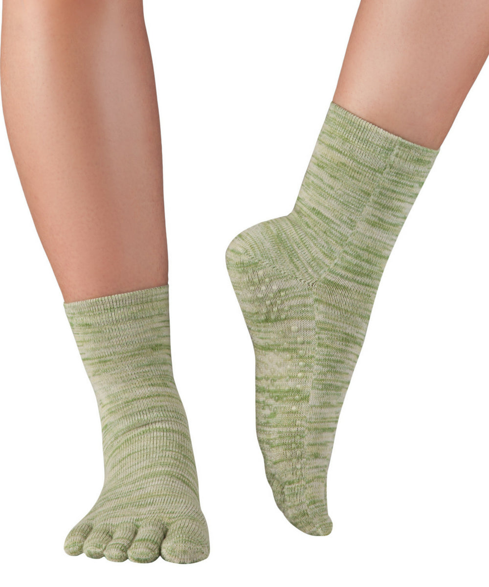Knitido Fruits & Pepper chaussettes à orteils avec grip pour yoga et pilates vert green non-slip toe socks for women