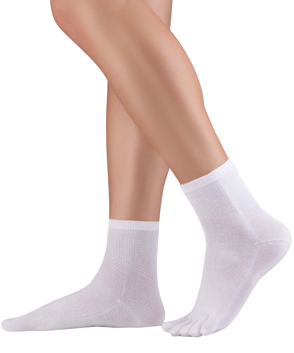 Knitido Dr. Foot Silver Protect® chaussettes à orteils avec fil d'argent antimicrobien longueur cheville, couleur blanc pur