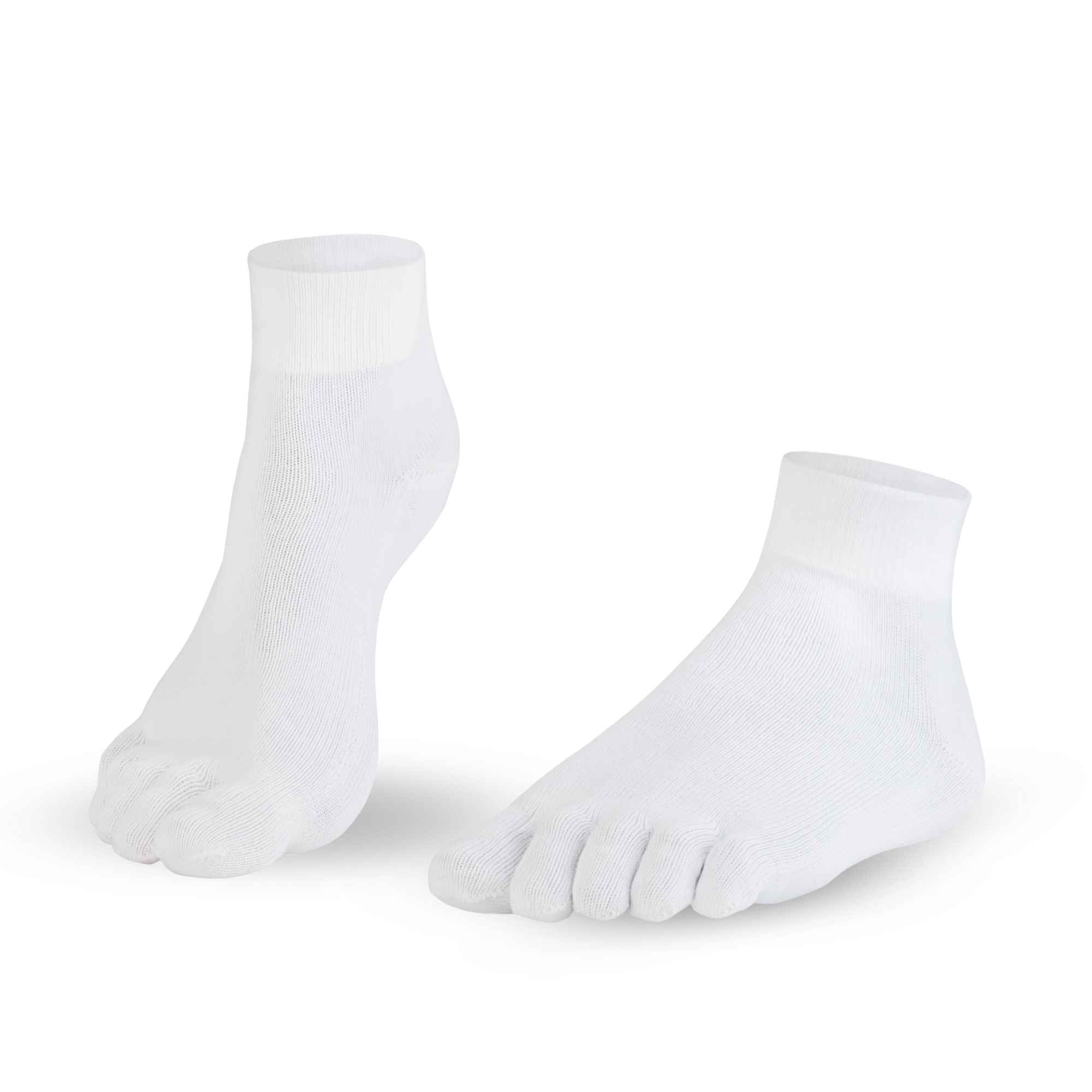 Knitido Dr. Foot Silver Protect® calze con dita con filo d'argento antimicrobico alla caviglia, colore bianco puro